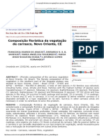 Composição Florística Da Vegetação de Carrasco, Novo Oriente, CE