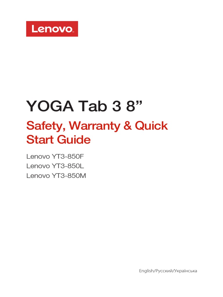 Lenovo YOGA Tab 3 8 Inch Manual | PDF | Electronics | Science