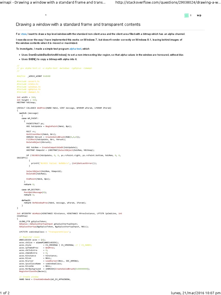 Winapi - Drawing A Window With A Standard Frame and Transparent ...
