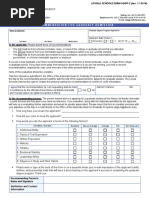 recommendation form fillable