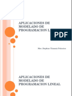 Aplicaciones de Modelo de Progrmacion Lineal