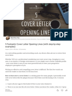 5 Fantastic Cover Letter Opening Lines