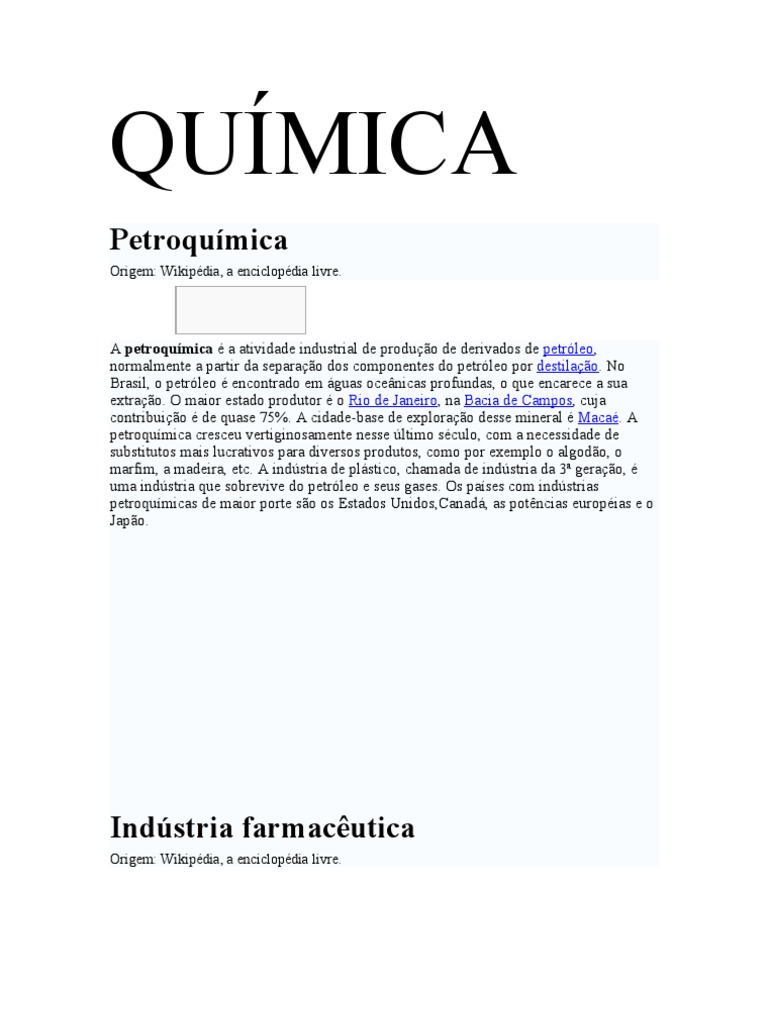 A Importância Da Quimica Na Industria | PDF | Biotecnologia | Indústria ...