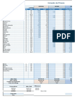 Cotação de Preços: Descrição Do Produto Qtde Unid Preço Unit Total Preço Unit Total Preço Unit