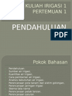 Pert 1. PENDAHULUAN Irigasi