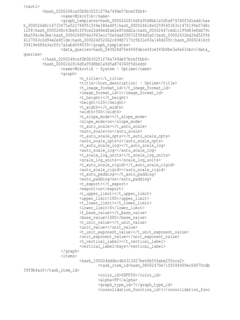 Cacti Host Template Mikrotik 0.8.8a Rev1 PDF Network Protocols