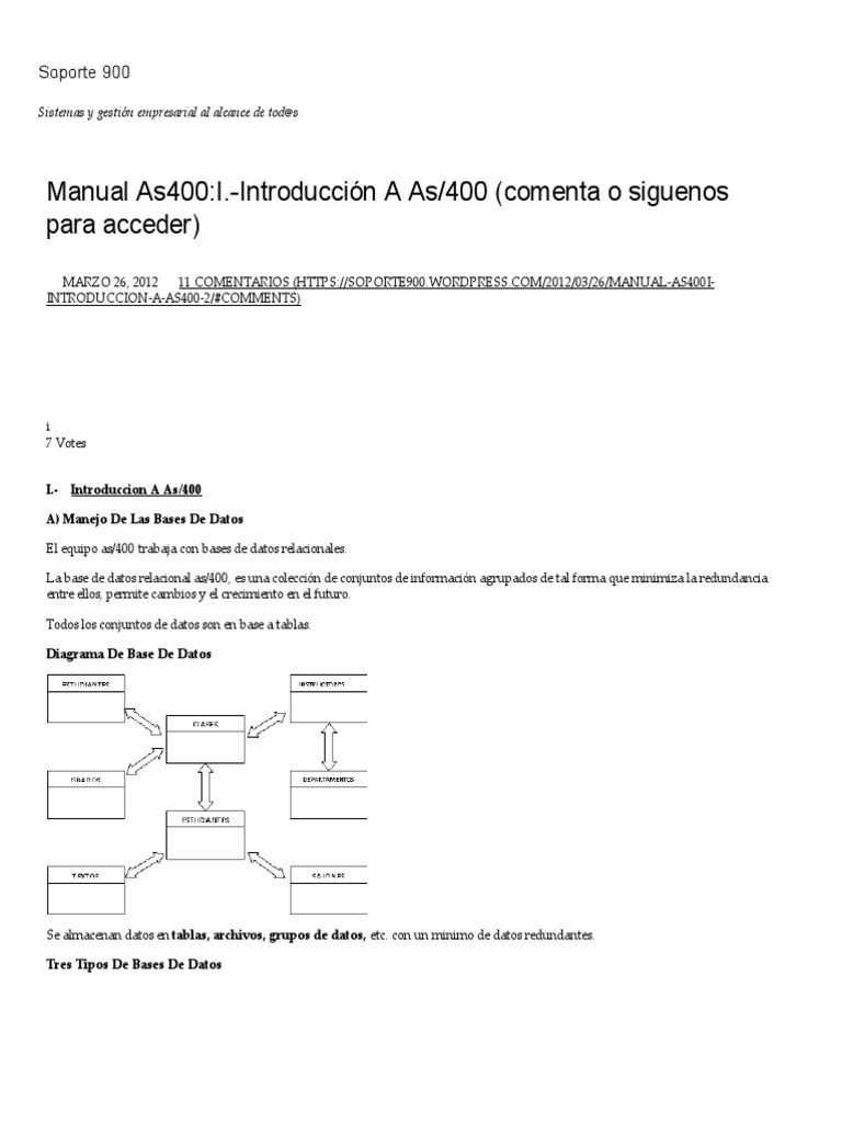 Introducción a AS/400 y Bases de Datos | PDF | Archivo de computadora ...