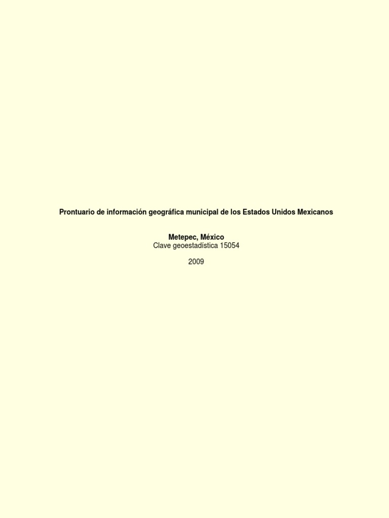 Mapa y Datos Geográficos de Metepec | PDF | México | Ciencias de la Tierra
