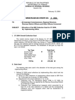 Revenue Memorandum Order No. - 6 - 2004 - :: Republic of The Philippines Department of Finance Quezon City