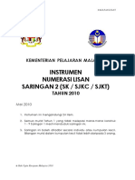 Instrumen Numerasi Lisan (SK) Saringan 2 Tahun 2010