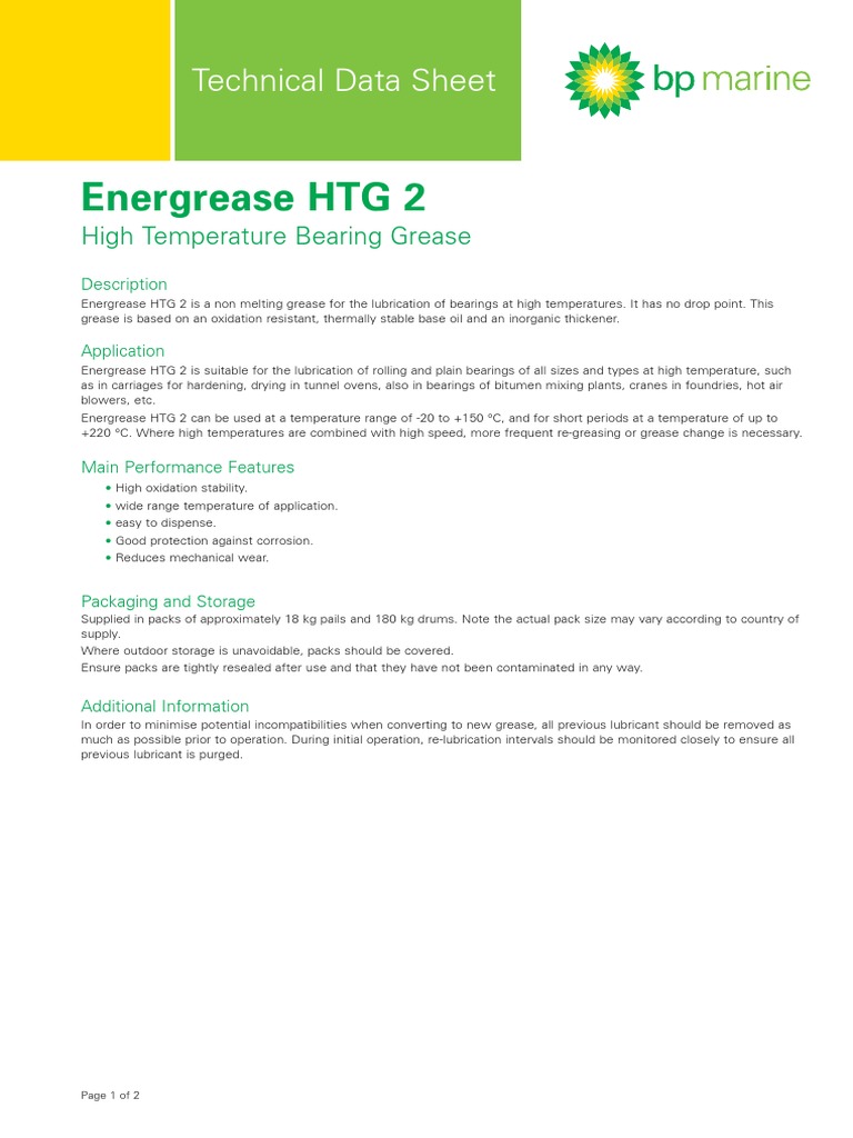 Energrease HTG 2 PDF | PDF | Industries | Chemistry