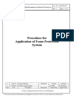 Procedure For Application of Foam Protection System: Quality Management System Document