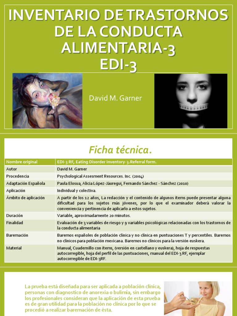(EDI-3) Inventario de Trastornos de La Conducta Alimentaria-3 ...