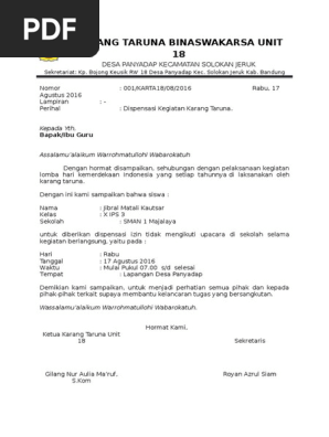 Surat Izin Dari Karang Taruna