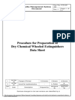 Procedure For Preparation of Dry Chemical Wheeled Extinguishers Data Sheet