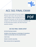 ACC 561 Final Exam:ACC 561 Final Exam Questions And Answers | Studentehelp