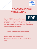 Student E Help - BUS 475 Capstone Final Examination Part 2 Questions With Answers