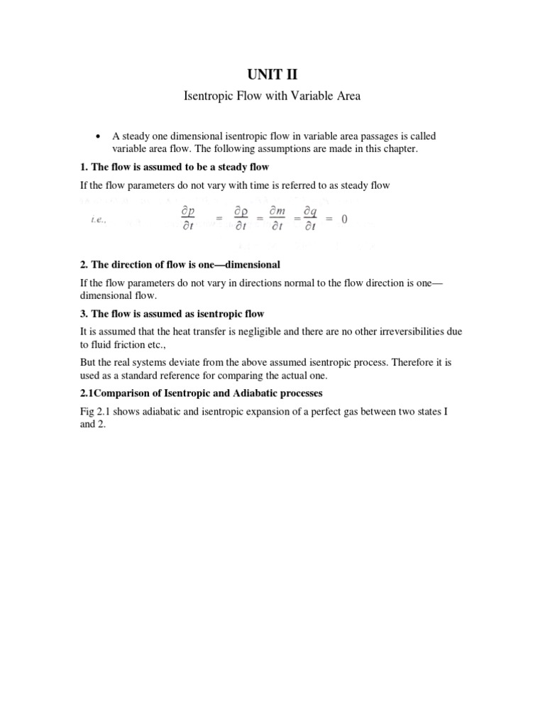 Isentropic Flow With Variable Area | PDF | Nozzle | Fluid Dynamics
