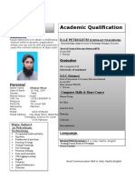 Academic Qualification: Mr. Junaid Khan