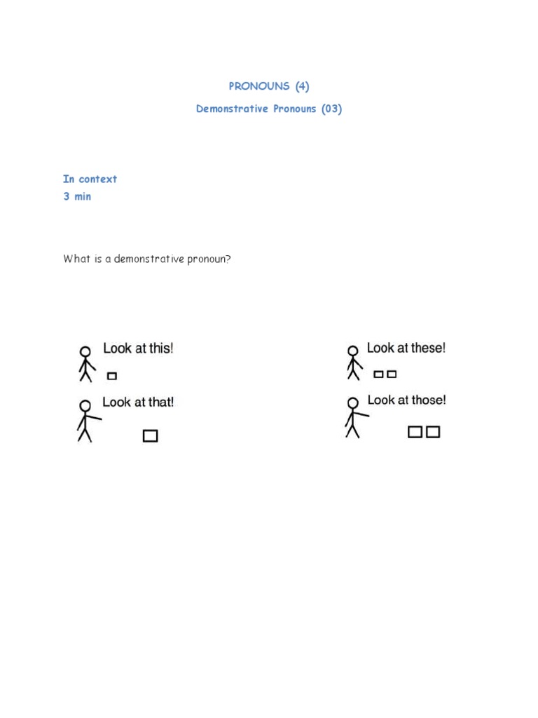 Understanding Demonstrative Pronouns | PDF | Plural | Grammatical Number