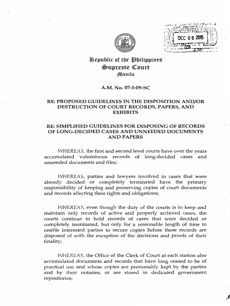 07 3 09 SC Court Records Decongestion PDF Habeas Corpus Lawsuit