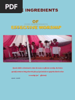 Ingredients of Effective Worship by Apostle Sidelo