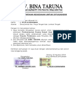 Surat Pernyataan Kesediaan Untuk Ditugaskan