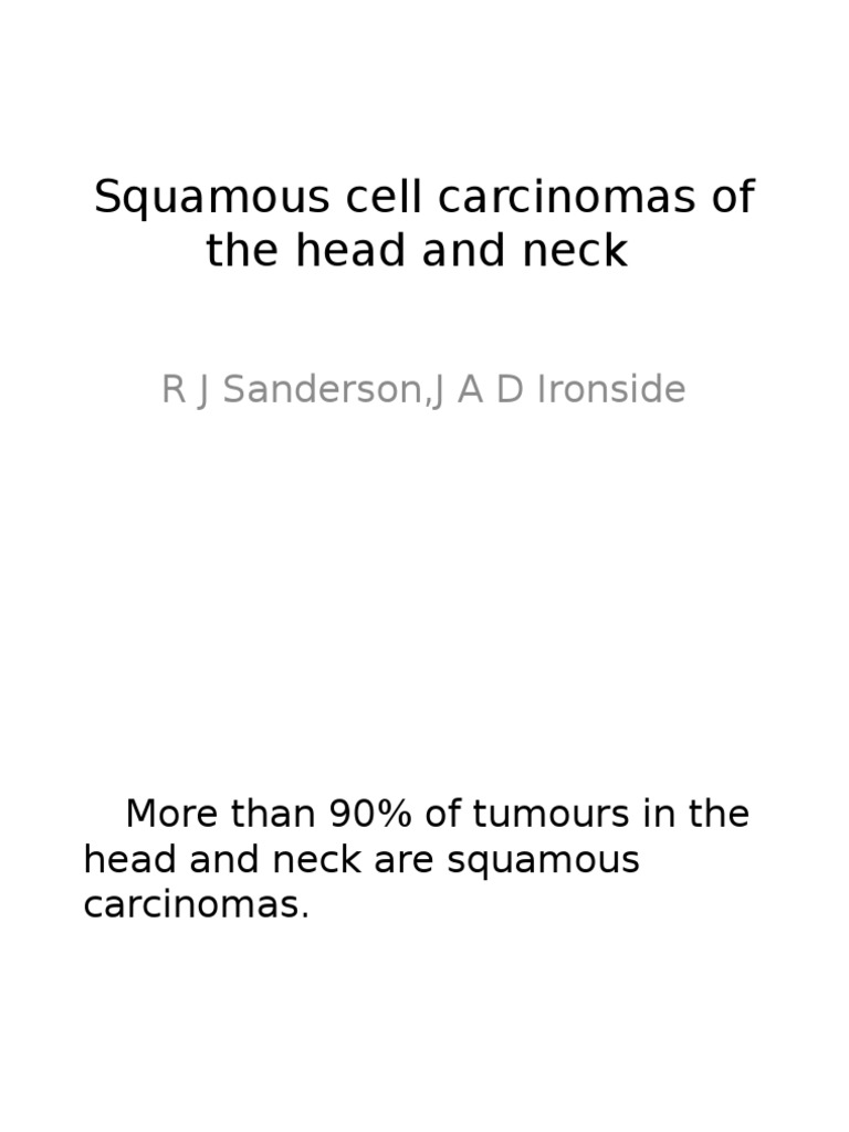Squamous Cell Carcinomas of The Head and Neck | PDF