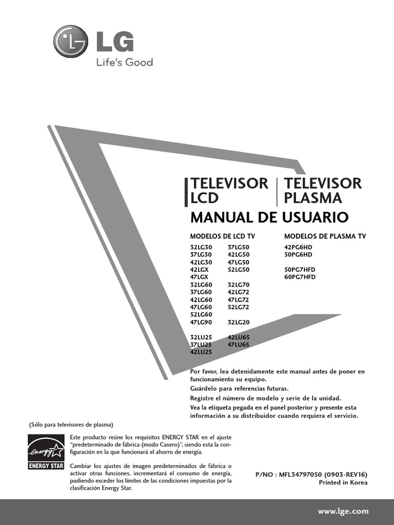 Manual TV LG 32 | PDF | Hdmi | Enchufes y tomas de corriente alterna