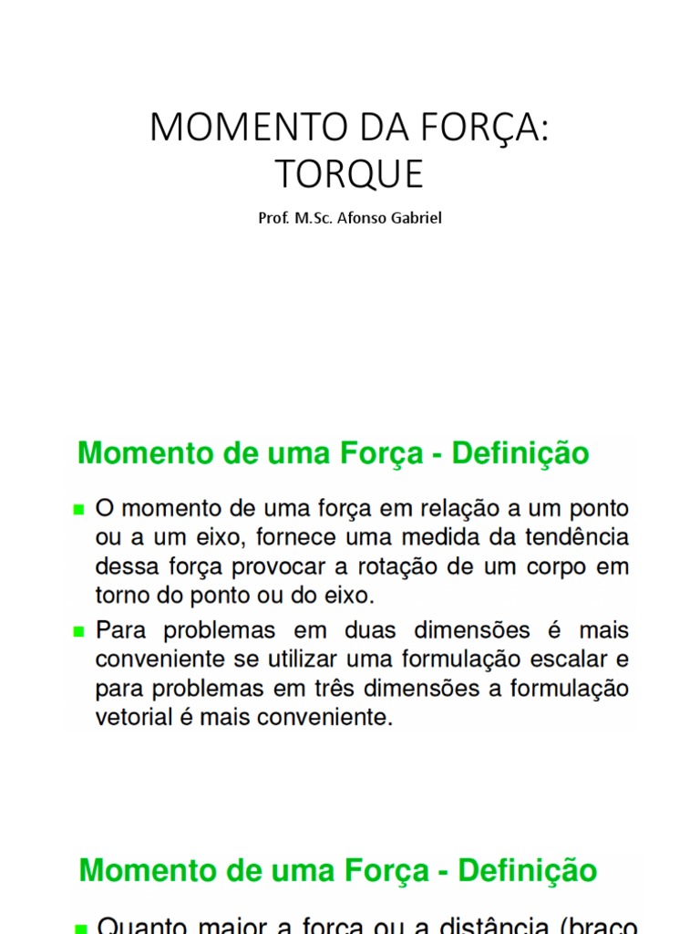 Momento Da Força - Torque PDF | PDF