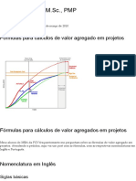 Fórmulas para Cálculos de Valor Agregado em Projetos - Alvaro Camargo, M.SC