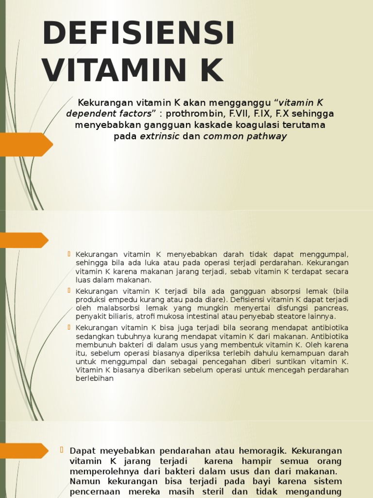 Leaflet Penyakit Defisiensi Vitamin K Dan Pencegahannya PDF, 46 OFF
