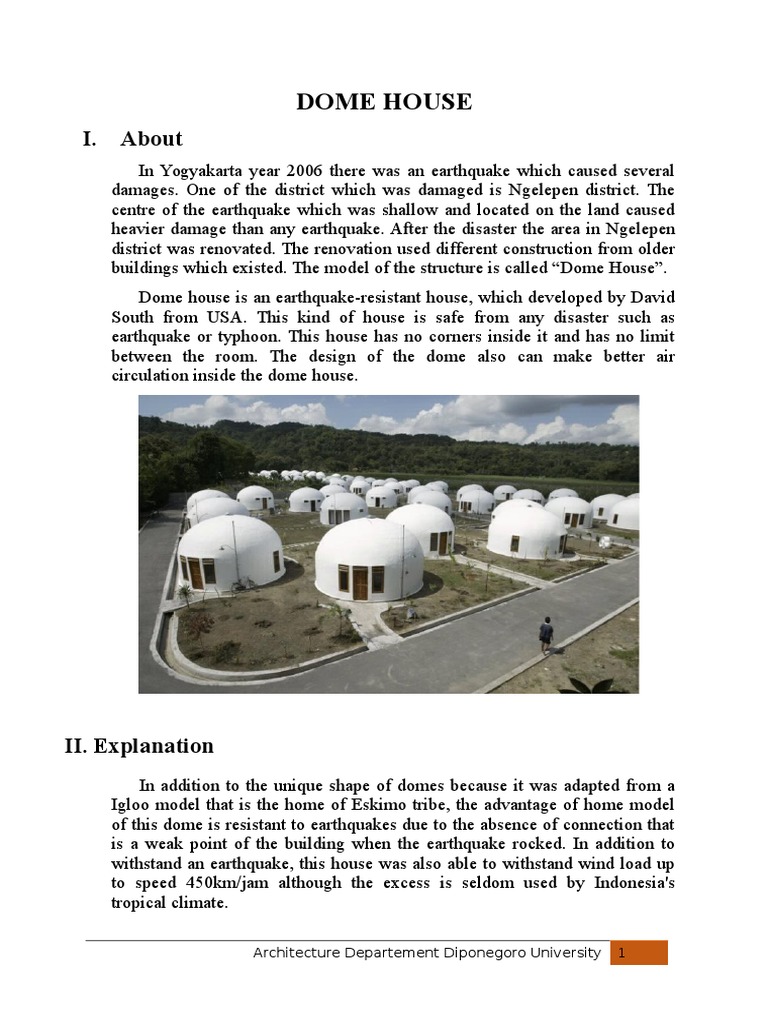 Dome House: I. About | PDF