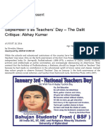 September 5 As Teachers' Day - The Dalit Critique - Abhay Kumar - Kafila