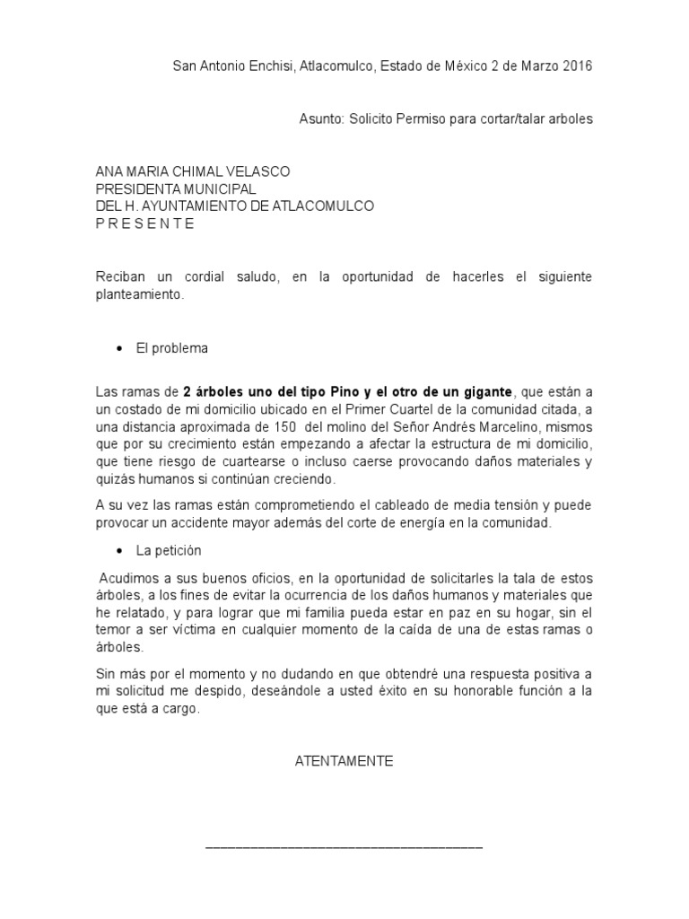 Formato Para Podar Arboles