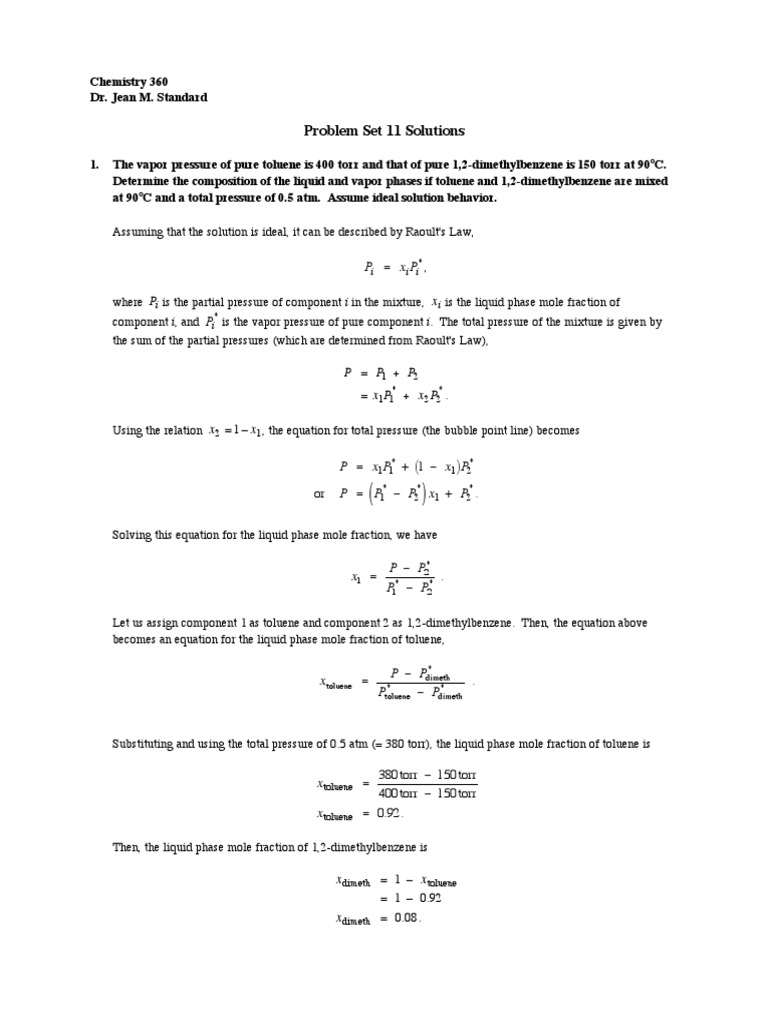 Raoults Law | PDF | Molar Concentration | Quantity