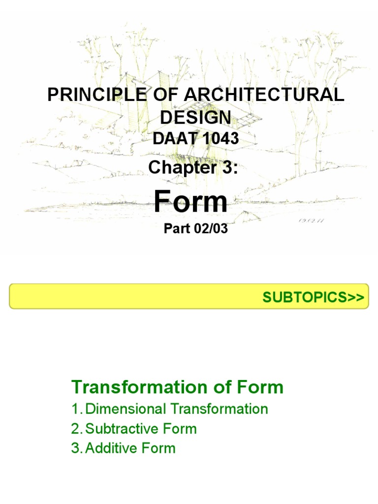 Principle of Architectural Design: DAAT 1043 | PDF | Shape | Geometry