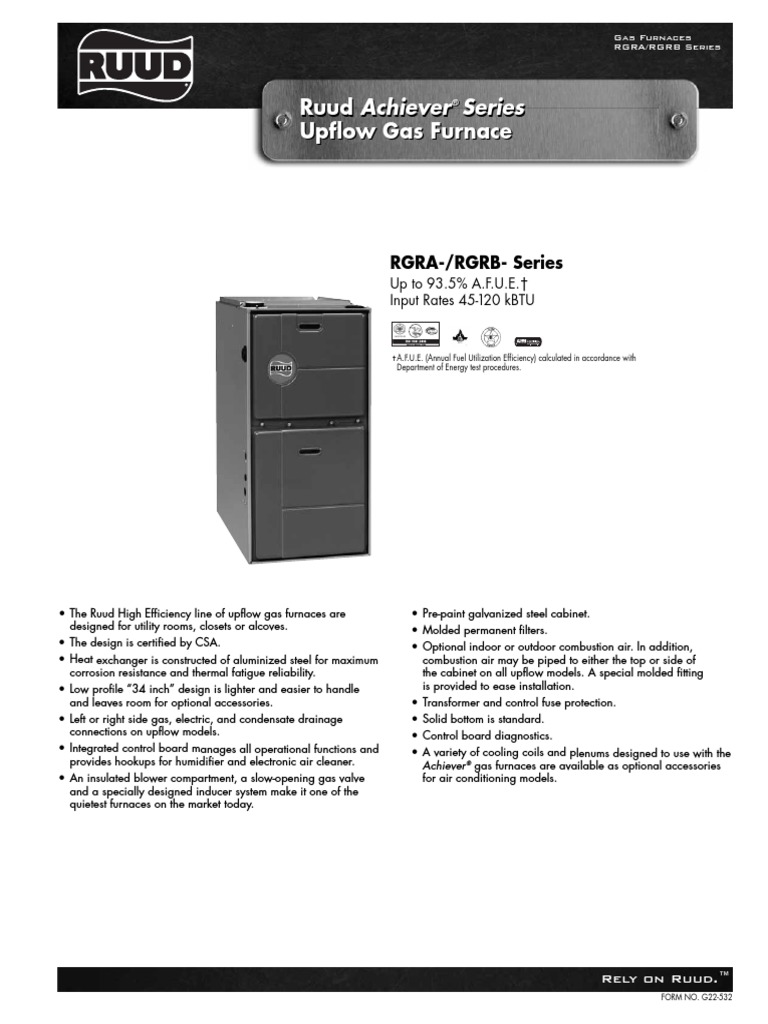 RUUD UGRA12ERAJS Furnace PDF