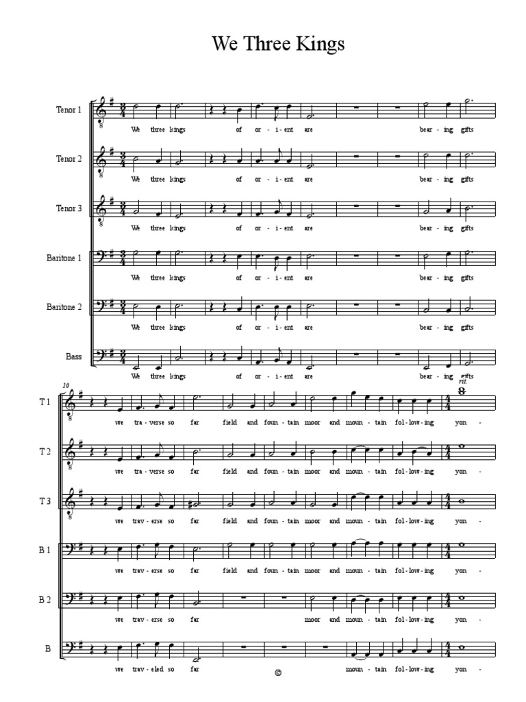 We Three Kings | PDF | Singing | Vocal Music