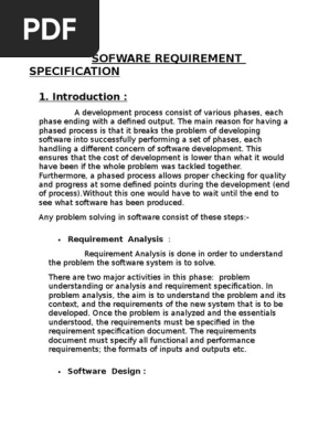 Sofware Requirement Specification Library