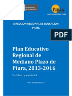 Plan Educativo Regional de Mediano Plazo de Piura-2013-2016