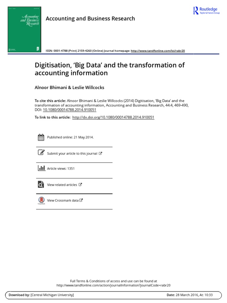 Big Data's Impact on Accounting Transformation | PDF | Big Data ...