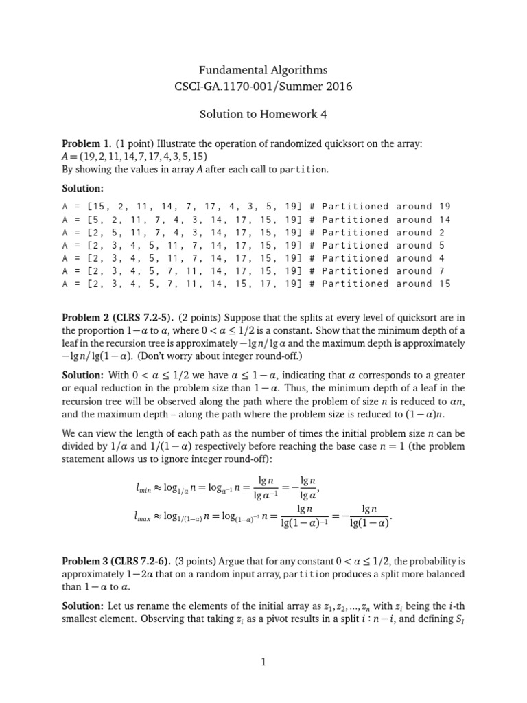 Hw04 Solution Pdf Pdf Algorithms And Data Structures Discrete