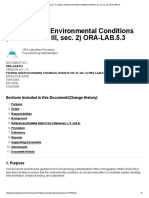 Facilities and Environmental Conditions (Linked To Vol. III, Sec. 2) ORA LAB.5.3