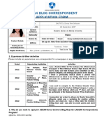 Asean Blog Correspondent Application Form: 1. Personal Information