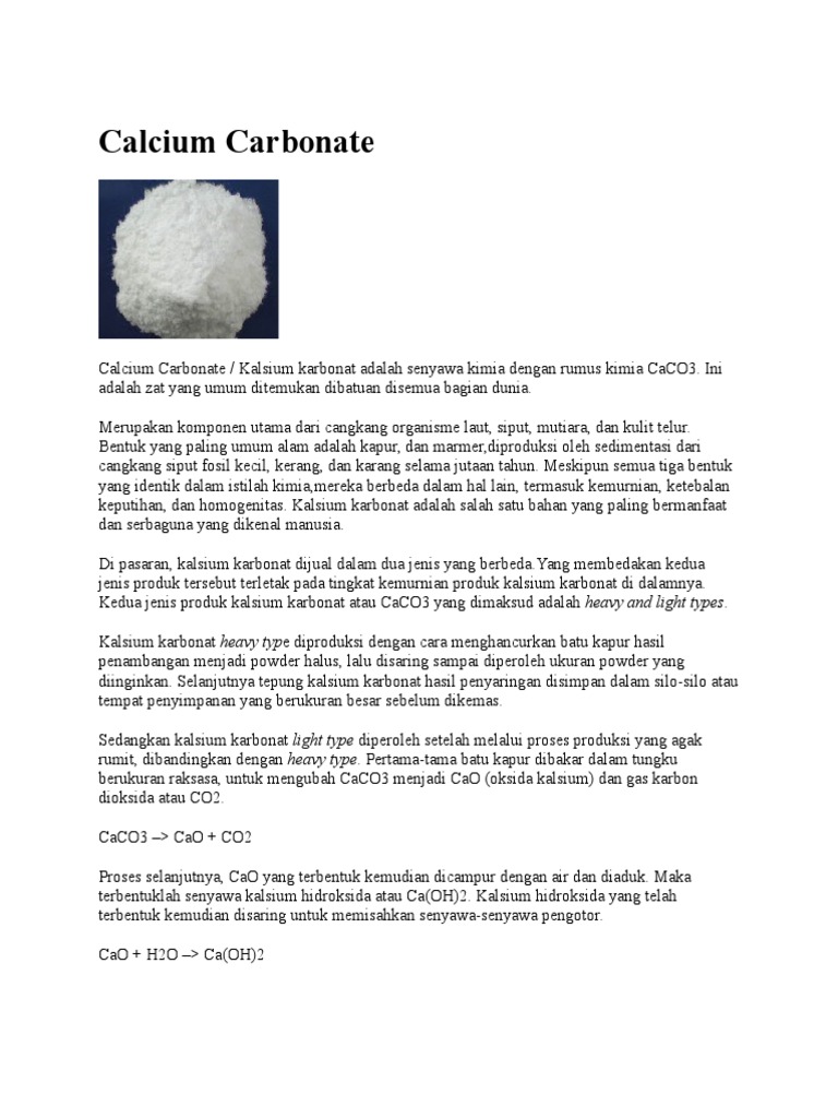 Calcium Karbonat | PDF