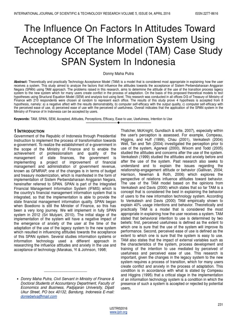 The Influence On Factors in Attitudes Toward Acceptance of The ...