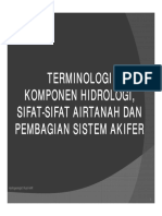 Terminologi Komponen Hidrologi, Sifat-Sifat Airtanah Dan Pembagian Sistem Akifer - Rusli Har