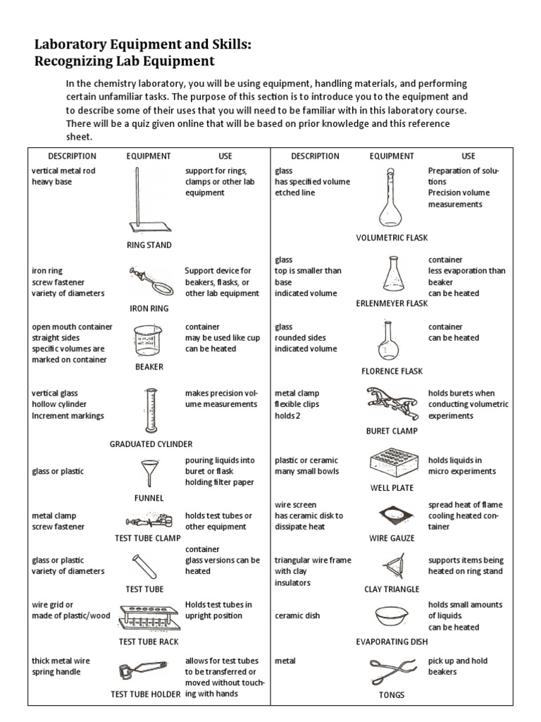 Laboratory Apparatus and Their Uses | PDF | Glasses | Gases