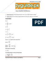Equations and Definitions PDF